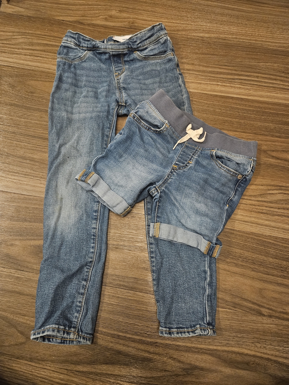 Boys 6 6X Denim Jeans & Shorts 2 Piece Lot Adjustable Waist